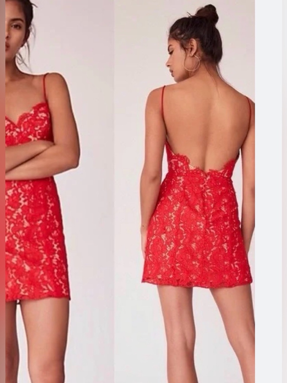 Free People X Fame & Partners Red Lace Dress | Backless NWT Size 4 - Picture 16 of 16